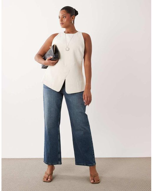 ASOS White Curve Tailored Longline Tailored Top