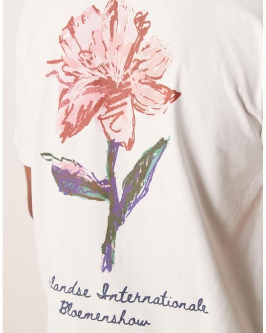 ASOS White Relaxed T-shirt With Floral Graphic for men