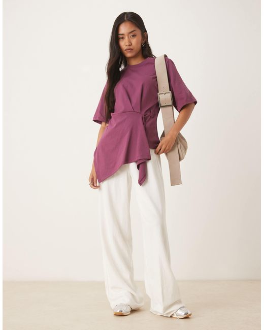 ASOS Purple Cinched Draped Tee