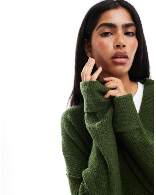 Miss Selfridge Green – kurzes, weit geschnittenes strickkleid