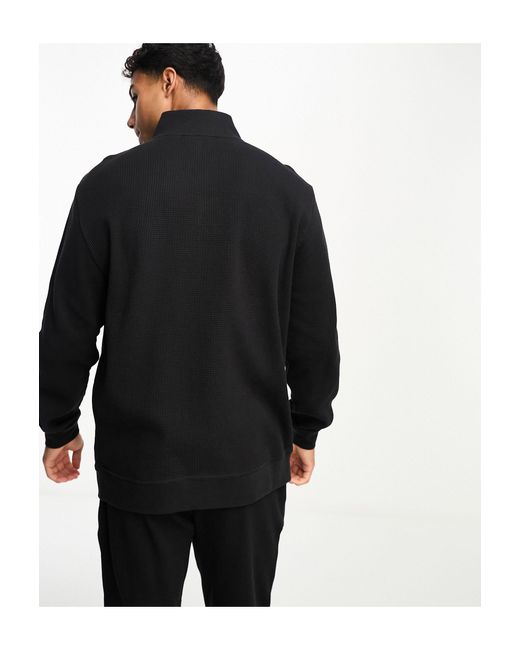 Tommy Hilfiger Black Half Zip Lounge Sweatshirt for men