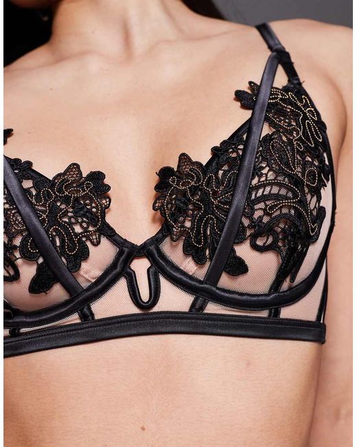 Ann Summers Black Enticement Non Padded Plunge Bra
