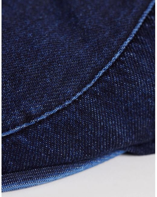 ASOS Blue Denim Flat Cap for men