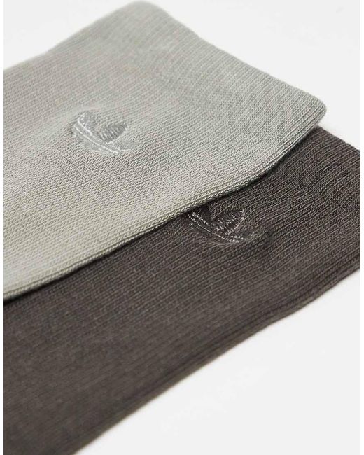 Pack De 2 Pares De Calcetines Deportivos De Color Gris Y Caqui De -Verde Adidas Originals de color Gray