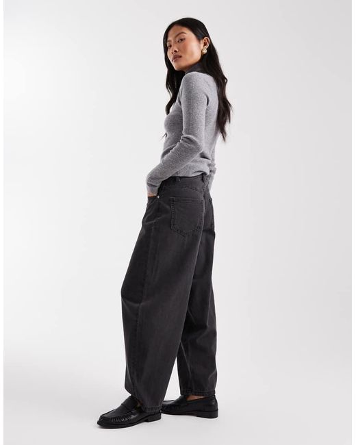 Vero Moda Black Kirsa High Waist Barrel Leg Jeans