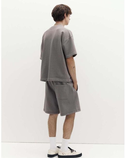 Pull&Bear Gray Bermuda jogger With Logo for men
