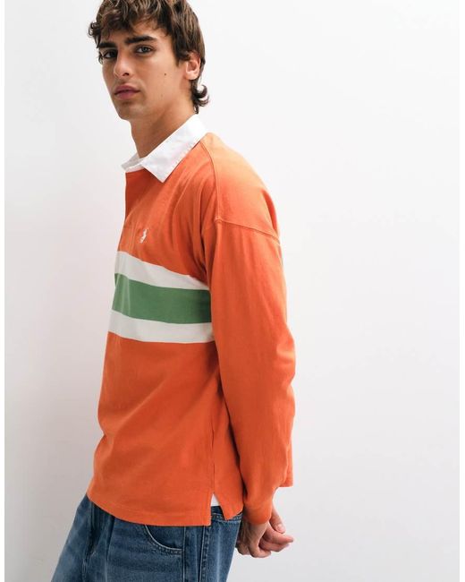 Polo Ralph Lauren Orange Relaxed Fit Rugby Polo for men