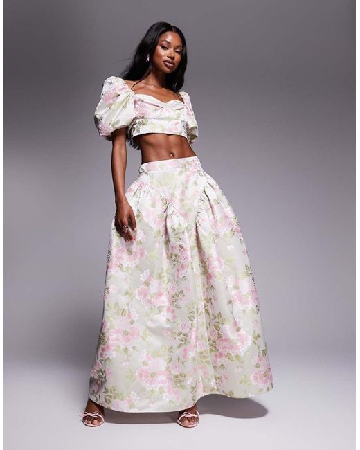 ASOS Multicolor Co-ord Jacquard Maxi Skirt With Bow Back