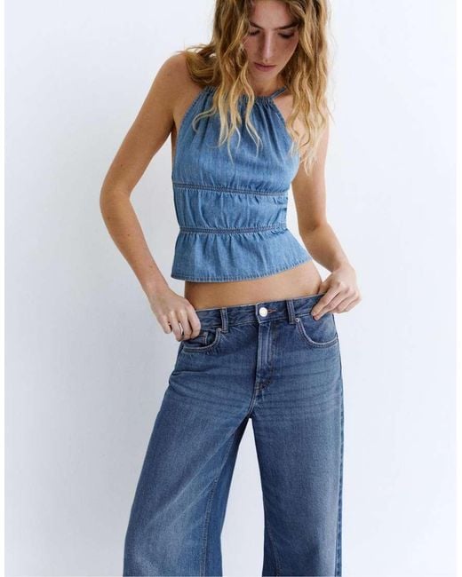 Pull&Bear Blue Petite Loose Oversize Jeans