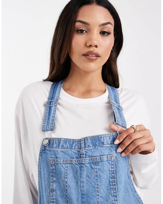 ASOS Blue Asos Design Maternity Overalls