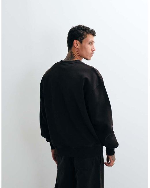 ASOS Black Premium Heavyweight Oversized Washed Henley for men