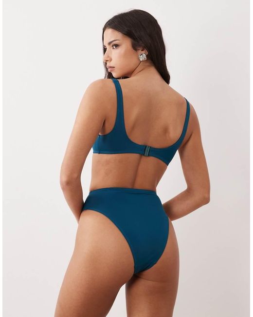 ASOS Blue Maya Azores High Leg High Waist Bikini Bottom