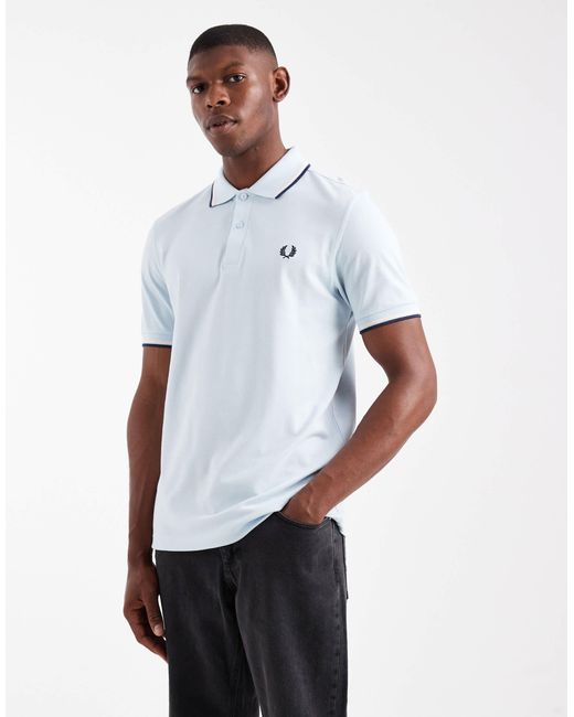 Fred Perry White Twin Tipped Polo Shirt for men
