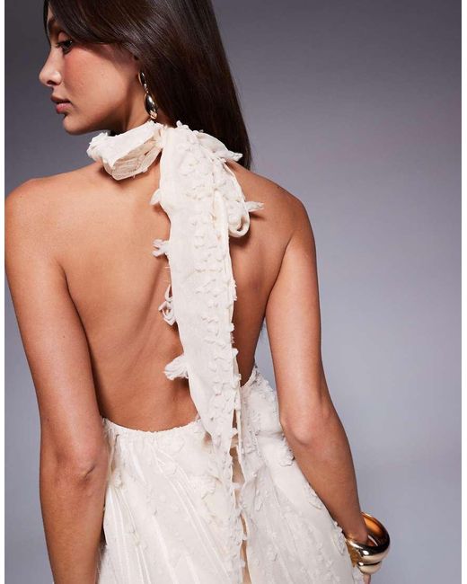 River Island Mini Jurk Met Halternek En Versiering in het White