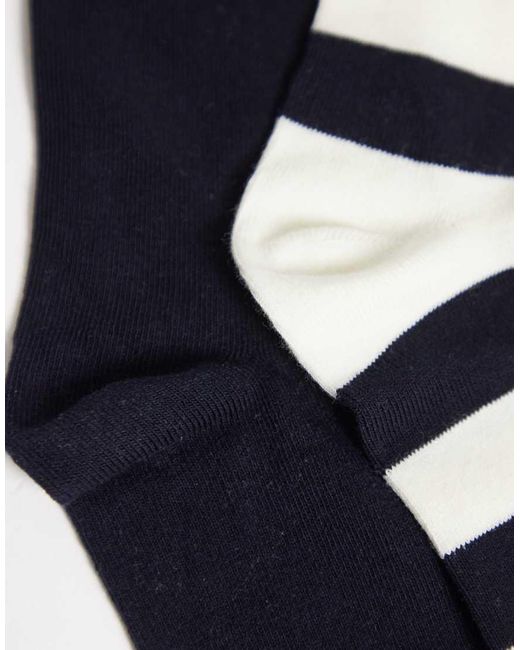 Gant Blue 2-Pack Barstripe And Solid Socks for men