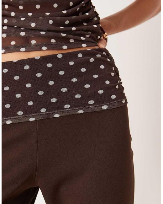 ASOS Natural Co-Ord Capri Trousers With Mesh Detail