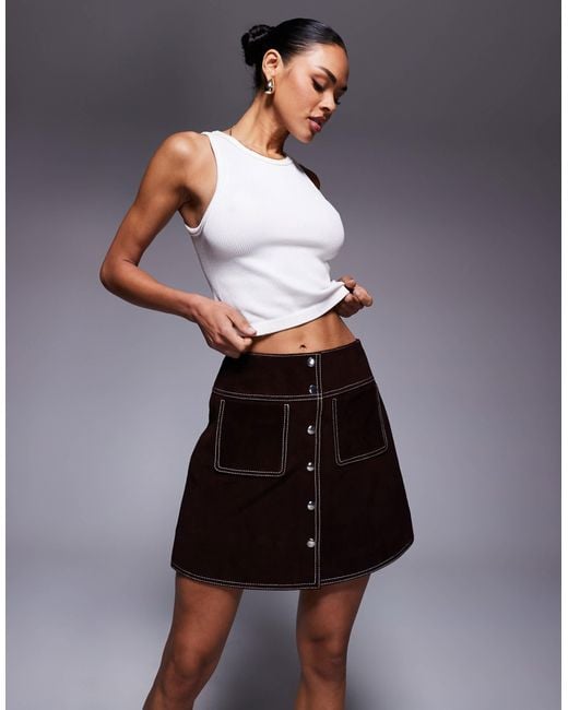 ASOS Blue Real Suede Mini Skirt