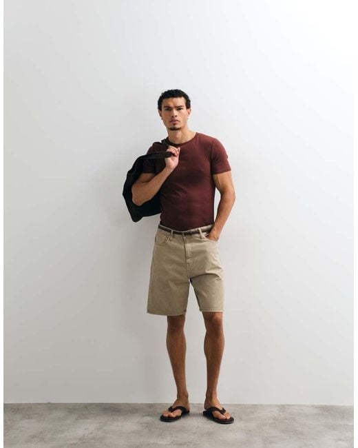 Jack & Jones Natural Tony Loose Denim Shorts for men