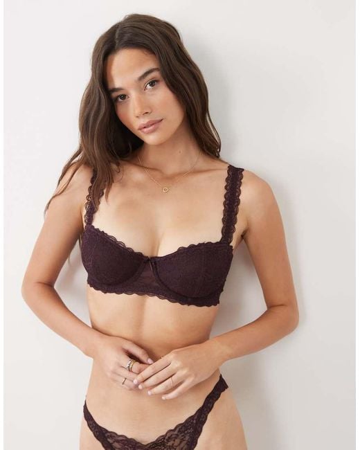 ASOS Natural Fuller Bust Lucinda Lace Underwired Balcony Bra