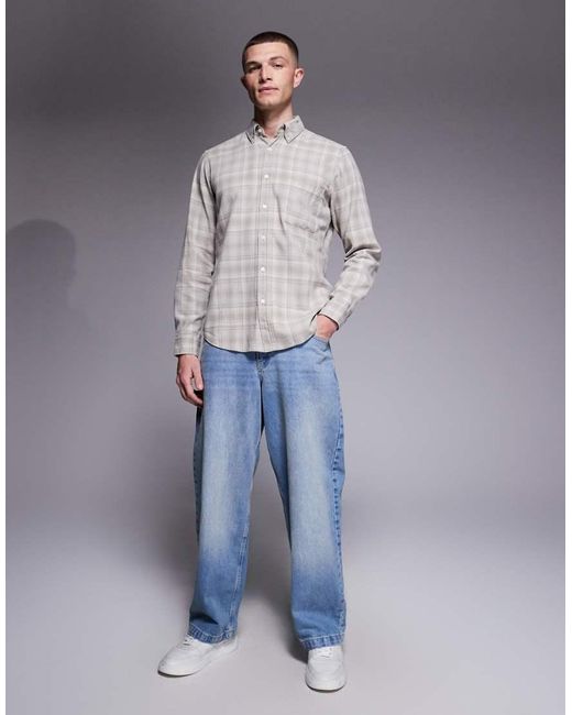 Boss Gray Rickert Checked Shirt for men