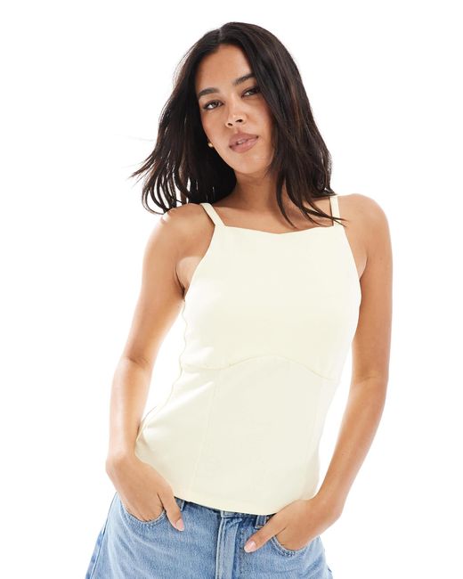 New Look White Straight Neck Cami Top