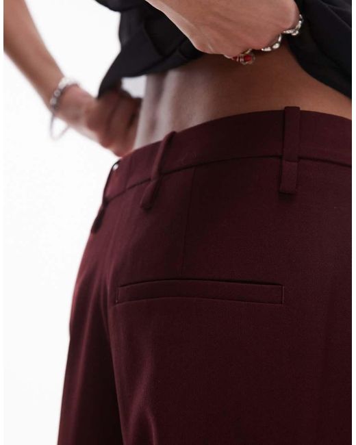 ARKET Broek Met Rechte Pijpen Van Wolmix Met Stretch En Platte Voorkant in het Red