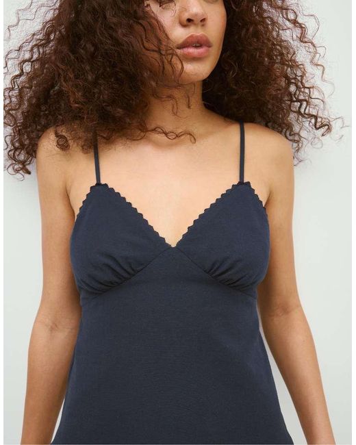 Stradivarius Blue Rustic Strappy Top