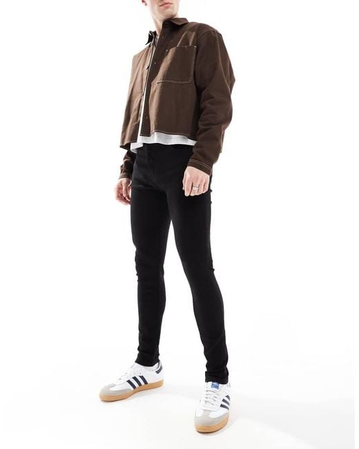 Don't Think Twice Black Dtt Stretch Super Skinny Jeans for men