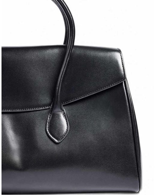 NA-KD Black Overlap Leather Tote