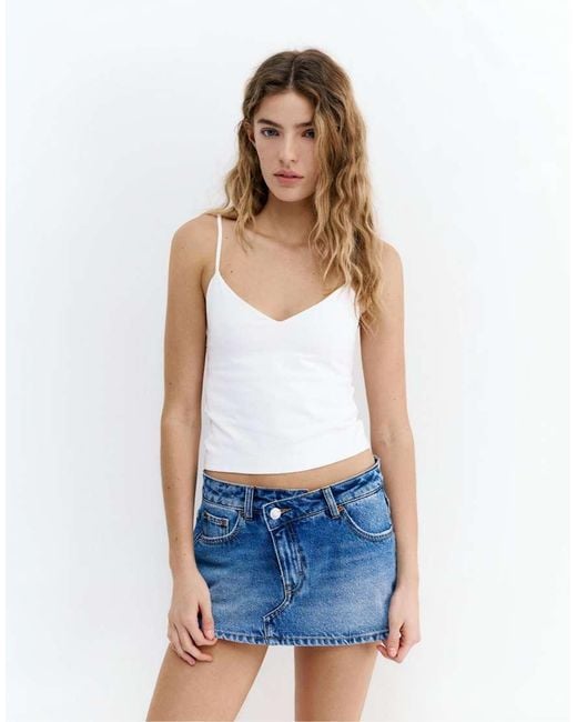 Pull&Bear White Fine-strap Top