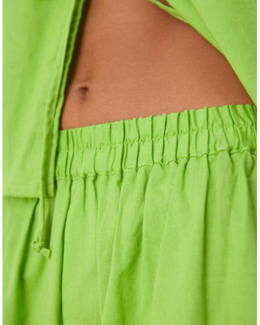 esmé studios Green Esmee Exclusive Linen Look Beach Trousers