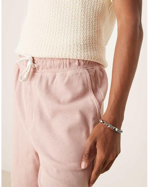 ASOS Natural Oversized Waffle Textured Short for men