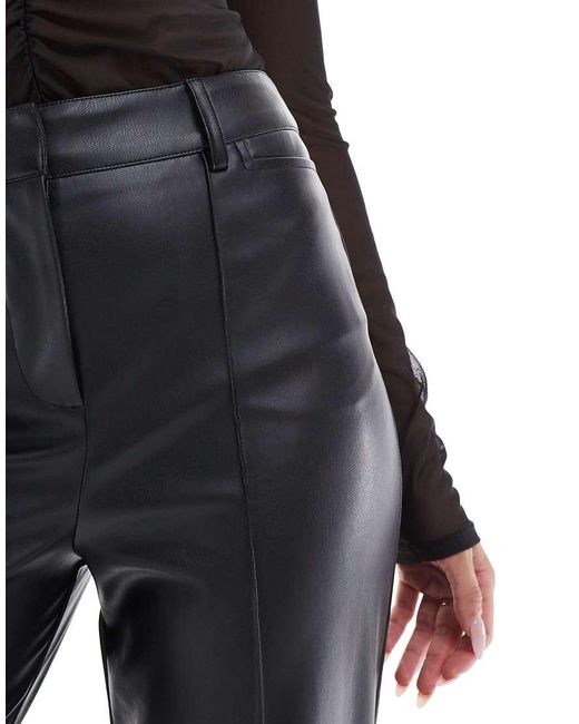New Look Blue Faux Leather Wide Leg Trousers
