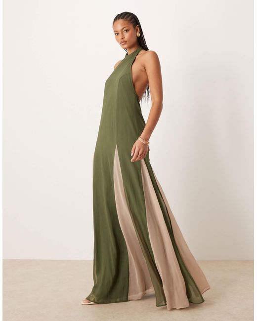 ASOS Green Asos design tall – hochgeschlossenes maxikleid