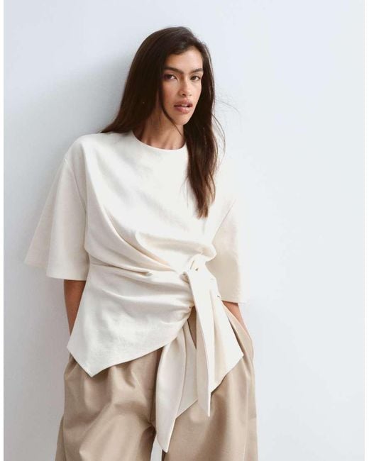 ARRANGE Natural T-shirt With Tie Waist Detail