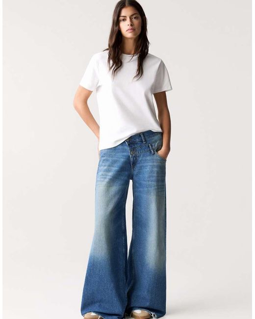 Pull&Bear White Basic Short Sleeve T-shirt