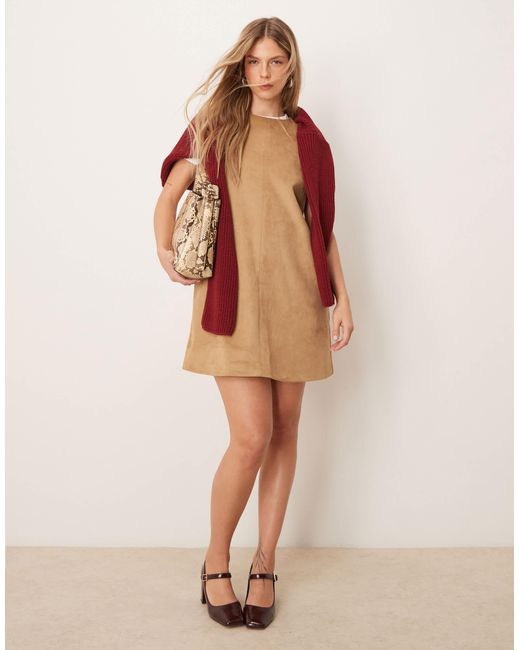 Robe blazer sans manches en daim - fauve Abercrombie & Fitch en coloris Natural