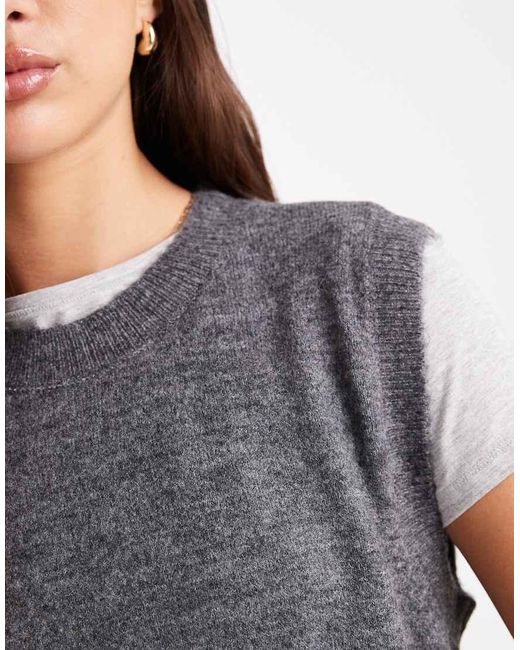 Vero Moda Gray Longline Knitted Vest