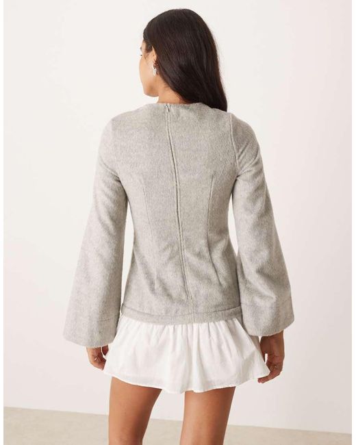 ASOS Gray Hybrid Dropped Waist Mini Dress