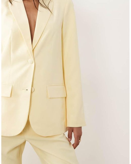 Vila Natural Tailored Covered Button Blazer Co-Ord