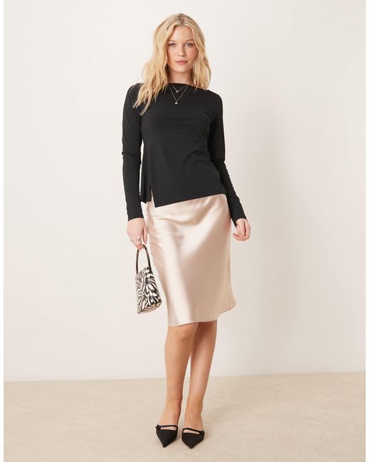 Abercrombie & Fitch Black Slash Neck Asymmetric Top