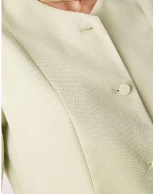 Abercrombie & Fitch Elegante Top Met Korte Mouwen En Knoopsluiting in het Blue
