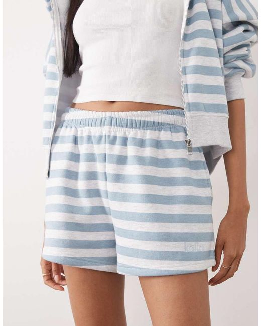 Kaiia White Cotton Rich Embroidered Logo Mini Sweat Shorts Co-ord