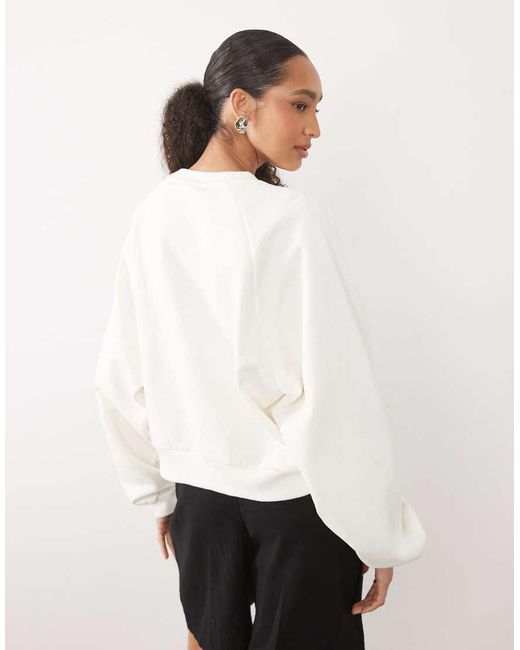 ASOS White Lace Trim Sweatshirt