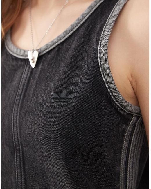 Adicolor - robe en jean style années 90 Adidas Originals en coloris Black