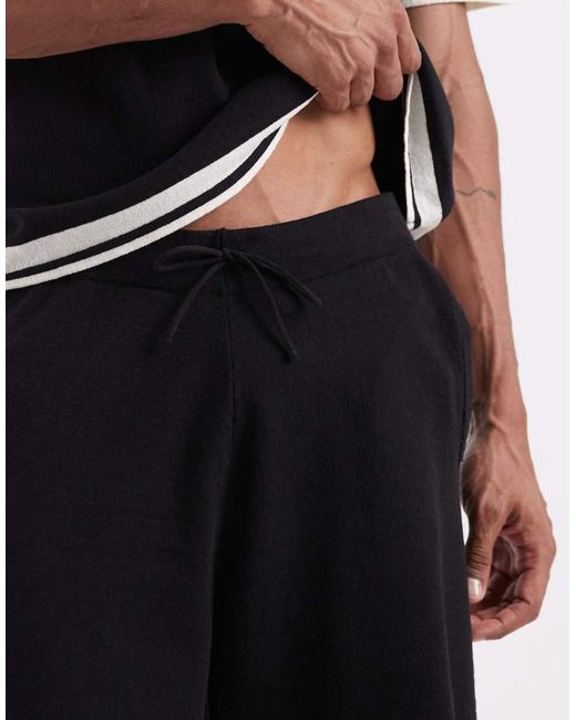 ASOS Multicolor Relaxed Knitted Co-Ord Shorts With Stripe Detail for men
