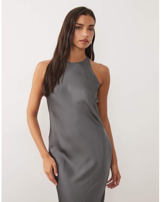 Vila Multicolor Racer Satin Midi Dress