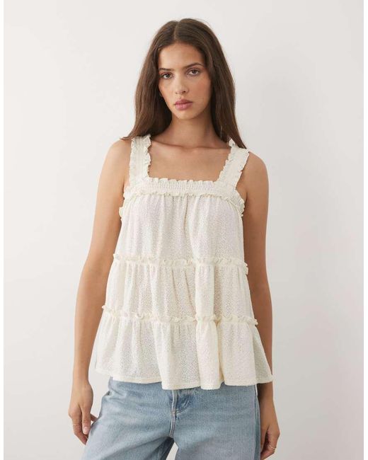 Miss Selfridge Multicolor Ruffle Tiered Babydoll Top