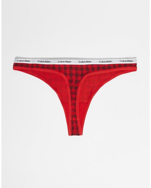 Calvin Klein Red Icon Logo 5 Pack Thongs