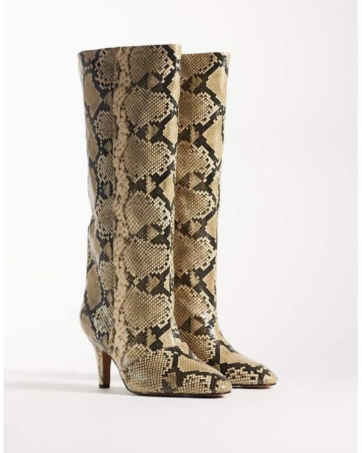 ASOS White Contessa Cone Heel Slouch Knee Boots